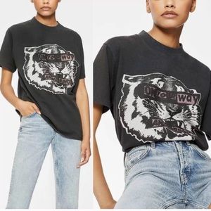 Anine Bing Lili Tee Tiger Eyes - Black